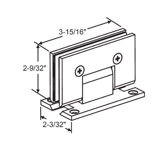 Heavy Duty Solid Brass Square Edge Shower Door Hinge, Brushed Nickel Finish - Image 2