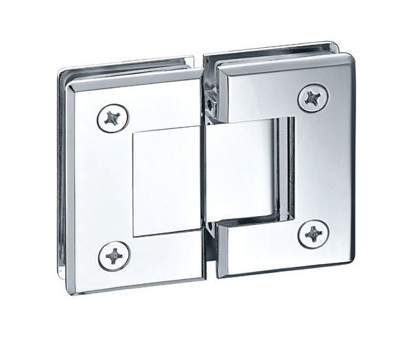 Brushed Nickel Beveled Edge Brass Shower Door Hinge - Image 1
