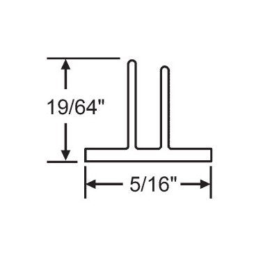 96" Strybuc Double Fin Seal Strip Shower Door Glass Sealing Strip - Image 2