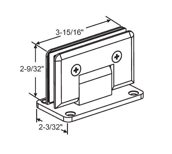 Heavy Duty Beveled Edge Solid Brass Shower Door Hinge, Brushed Nickel Finish - Image 2