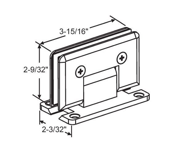 Heavy Duty Beveled Edge Solid Brass Shower Door Hinge - Brushed Nickel Finish - Image 2