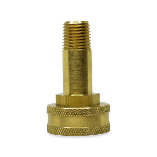 FGMPLS Series 1/2 Inch (in) National Pipe Thread (NPT) Long and Female Garden Hose Thread (FGHT) Adapter Fitting - Image 1