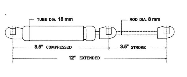 Heavy-Duty Gas Springs with Composite Ends - Image 1