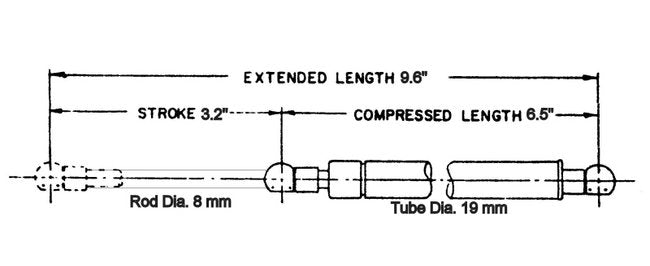 Stabilus Gas Springs with Metal Ends - Image 2