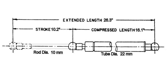 Heavy-Duty Gas Springs with Metal Ends - Image 3