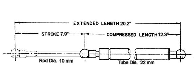 Stabilus FCN22 Gas Springs with Metal Ends - Image 3