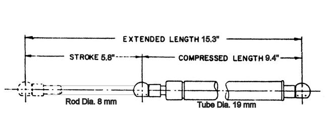 Heavy-Duty Gas Springs with Metal Ends - Image 3