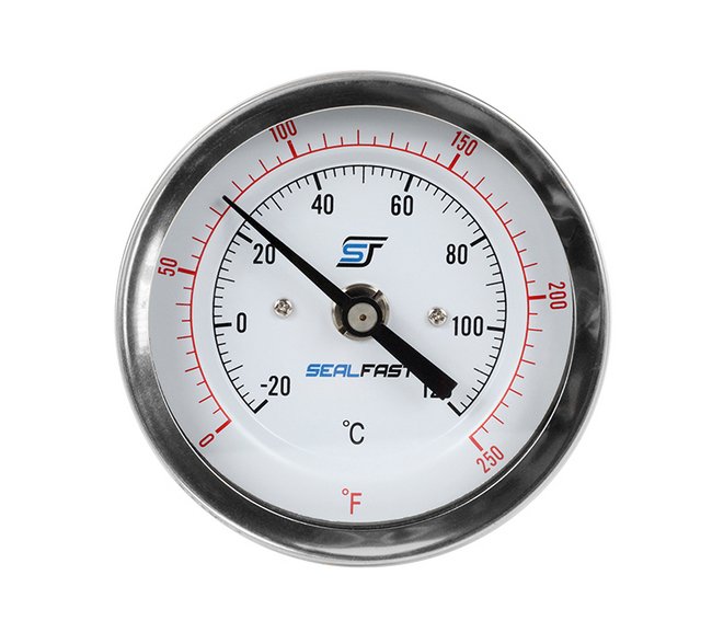 5" Bi-Metal Thermometer with Stainless Steel Case, Temperature Range 0-250 ºF - Image 1