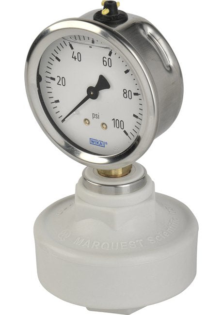 1/2" Polypro Gauge Isolator w/ Wika SS/Brss 2.5" Liquid Filled Gauge - Image 1