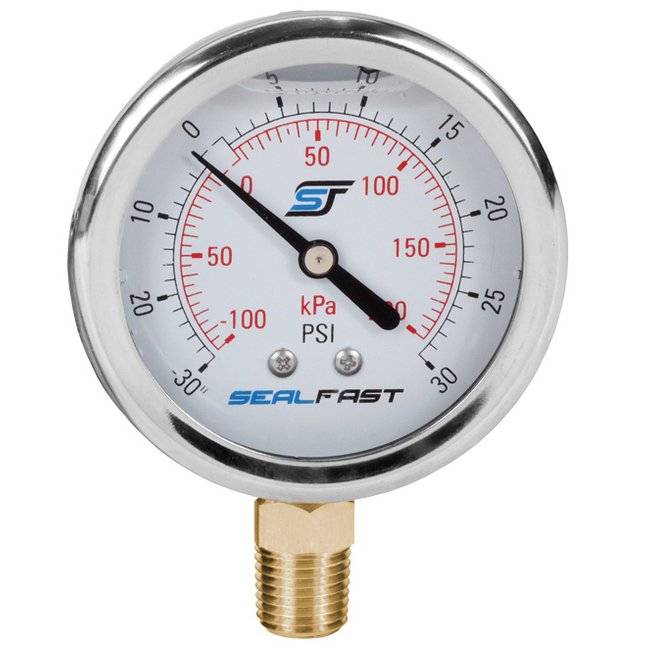 4" Liquid Filled Stainless Pressure Gauge - Lower Mount - Image 1