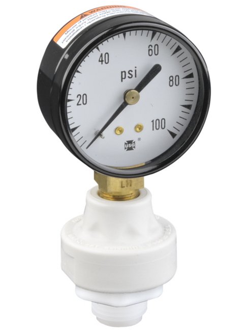 Polypropylene Mini Tuff Guard Gauge Isolator - 1/2" Inlet, PTFE/FKM Diaphragm - Image 1
