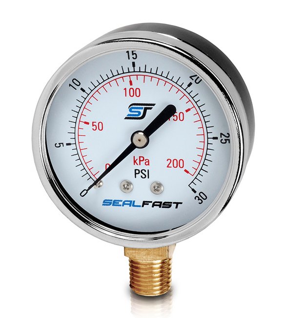Industrial Pressure Gauge - 3 1/2" Face, Steel Case, Brass Internals - Image 1