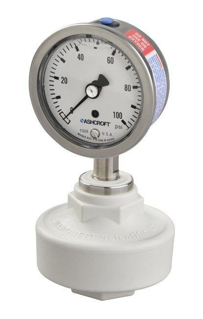 Polypro Gauge Isolator with Stainless Steel Ashcroft 2.5" Gauge - Image 1