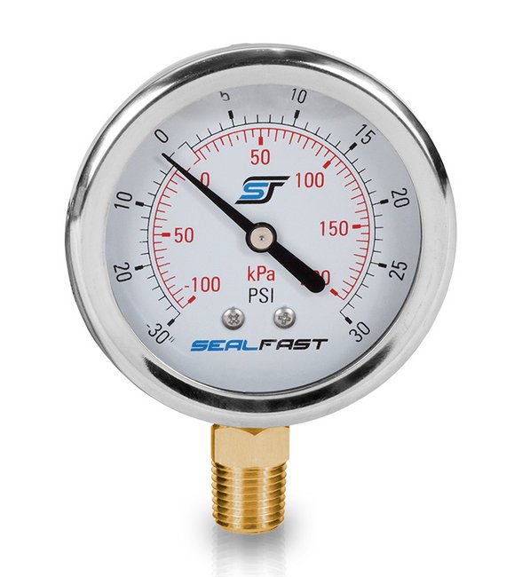 1 1/2" Face x 1/8" Bottom Mount Steel Case Pressure Gauge - Image 1