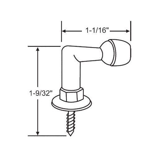 Brass Finish Floor Door Stop - Image 1