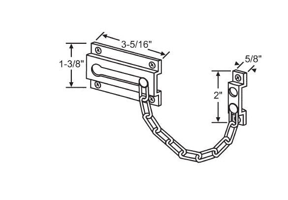 Heavy Duty Brass Plated Steel Door Chain with Solid Brass Keeper - Security Chain Lock for Enhanced Safety - Image 1