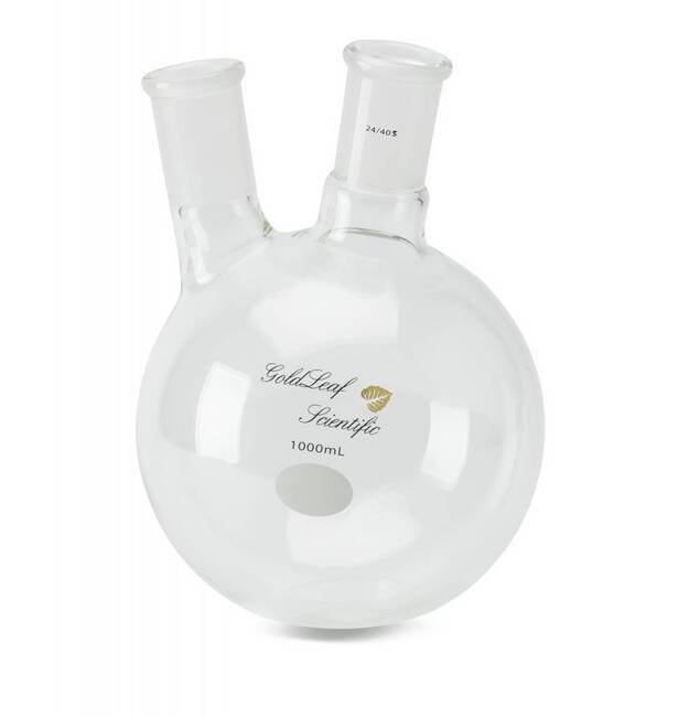 1 Liter (L) Volume 2-Neck Round Bottom Flask - Image 1
