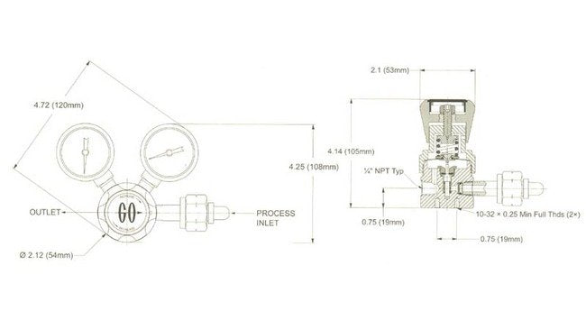 GO Regulator CYL-1 Series Brass Cylinder Regulators - Image 2