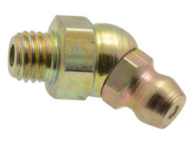 PROLUBE 45 Degree 1/4-28 Taper Steel Grease Fitting - Image 1