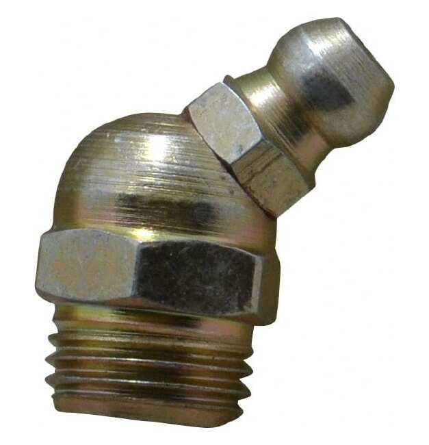 PROLUBE 45 Degree M10 x 1.0 Metric Steel Grease Fitting - Image 1