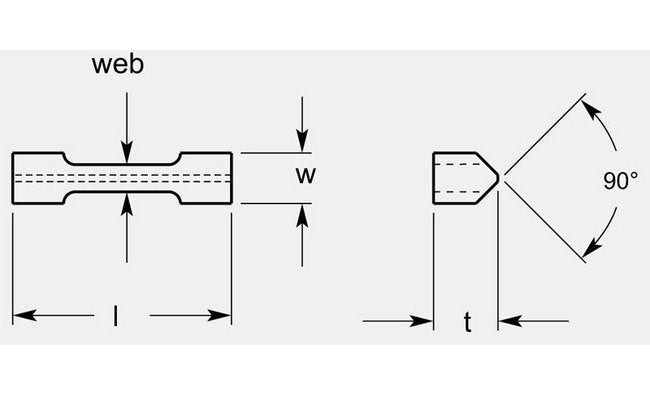 Heavy-Duty Dog Bone Style Grooving Blanks, Width 0.296 / 0.304 in - Image 1