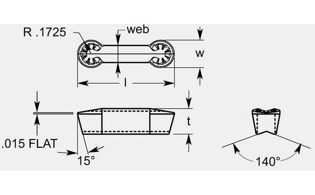 Precision Inverted Vee Style Grooving Blanks - 0.319 / 0.325 in - Image 1