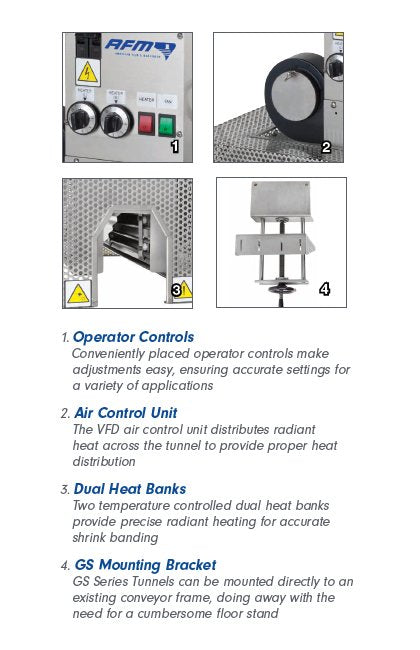 American Film & Machinery GS Series 3 Inch Radiant Heat Tunnel - Image 3