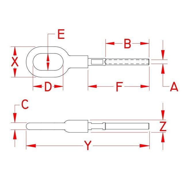 Suncor Hand Swage Gate Eye - 316 Stainless Steel - Image 2