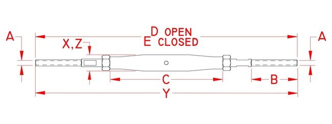 316 Stainless Steel Closed Body Hand Swage Stud and Stud Turnbuckle - Image 2