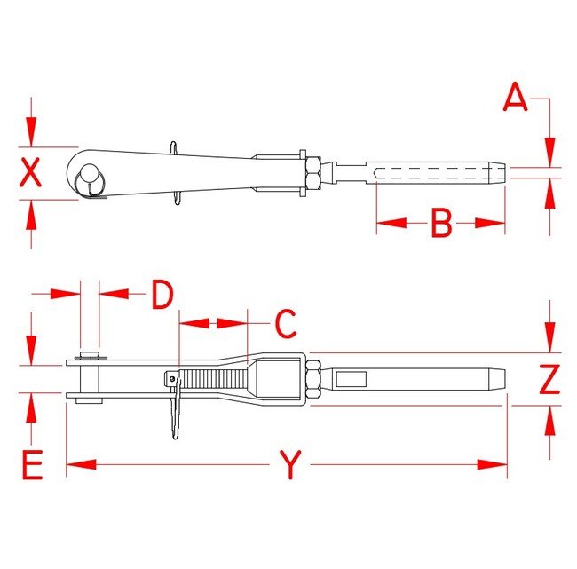 Suncor Stainless Steel Lifeline Adjuster and Hand Swage Stud Set - Image 2