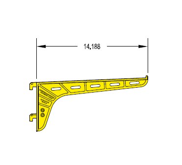 14 Inch Low Profile Arm for Underground Non-Metallic Cable Racks - Image 2