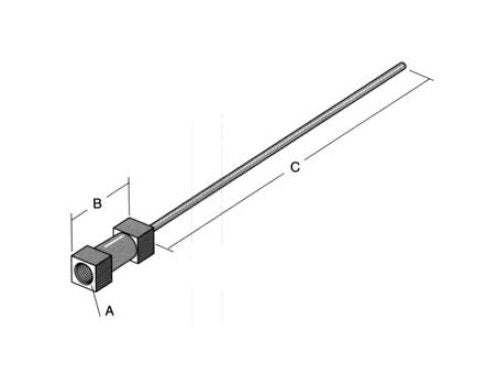 Brass Ground Inserts with 3/16 Steel Rod (1/4-20 Thread) - Pack of 100 - Image 1