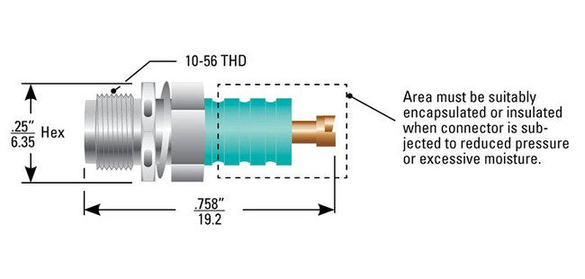600 Series High Voltage Receptacle, Front Panel Mount - Image 1