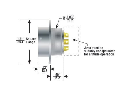 Teledyne Reynold 1804 Series 4 Pin Threaded Box Flange Receptacle Assembly - Image 1