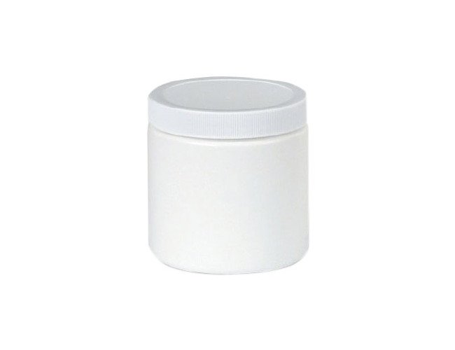 16 oz High-Density Polyethylene Wide Mouth Jar with White Cap - Image 1