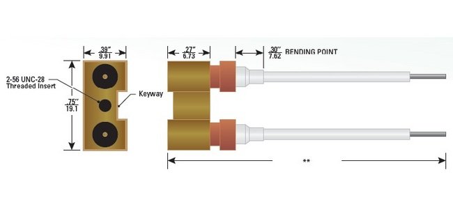 12 kVDC 2 Pin Single-Ended Receptacle Cable Assembly - PeeWee Series - Image 1