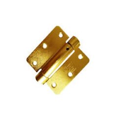 Monroe 3.5x3.5 Spring Door Hinges with 1/4" Radius Corners - Satin Brass Finish - Image 1