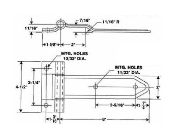 Heavy Duty Steel Narrow Bracket Hinges - Zinc Plated - Image 2