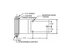 Heavy Duty Steel Trailer Hinge with 3 Holes - Image 2