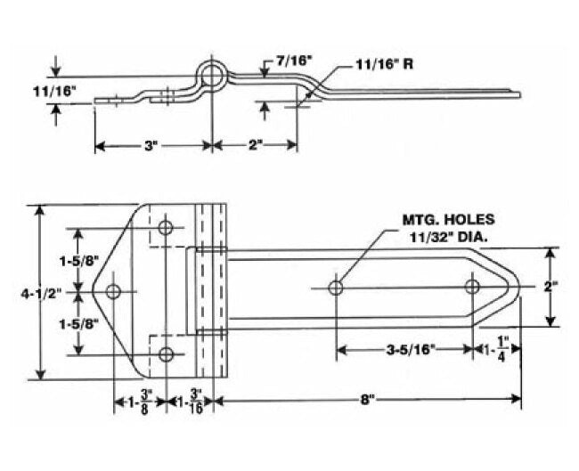 Steel Embossed Trailer Hinges with Removable Pins - Image 2