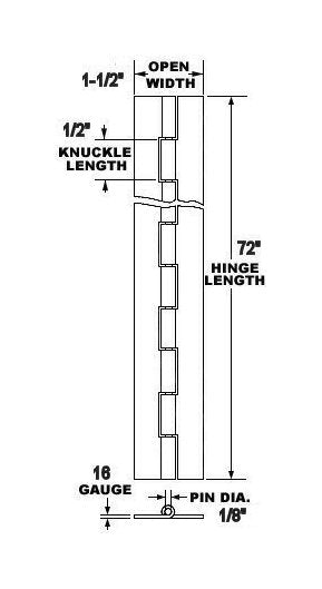 72 Inch Stainless Steel Continuous Hinge - Image 2