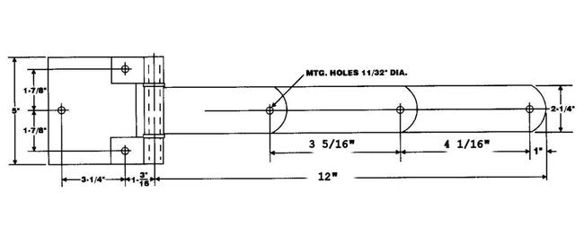 Heavy Duty 12" Square Corner Hinge - Image 3
