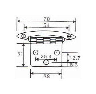 Steel Cabinet Hinge 1.20mm Satin Nickel - 194 Series - Image 2