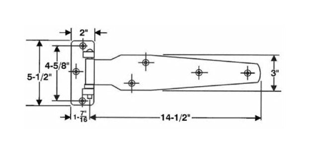 Heavy Duty Cold Storage Hinges - Steel Bracket with Nylon Bearing - Image 2
