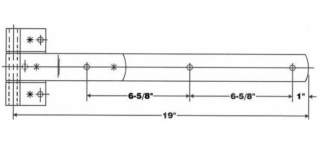 Zinc Plated 19" Long Strap Rear Door Hinge - Image 2