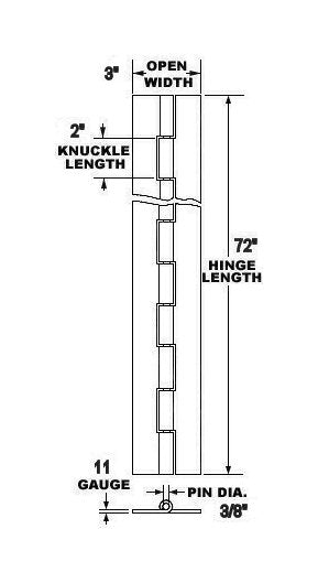 Heavy Duty Continuous Steel Hinges - Image 2