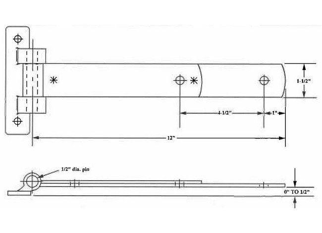 Heavy-Duty 12" Strap Hinge for Trucks and Trailers - Image 2