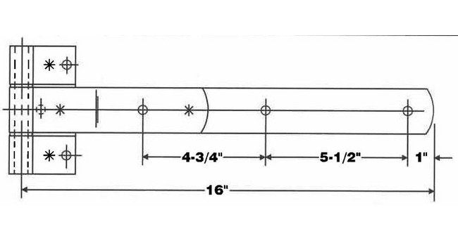 16" Stainless Steel Strap with 1/4" Offset for Rear Truck/Trailer Door Hinges - Image 2
