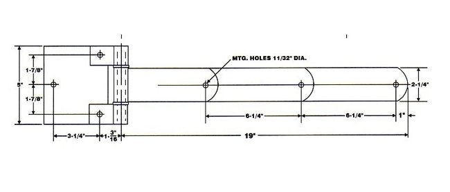 Heavy-Duty 19" Square Corner Hinge - Zinc Plated - Image 3