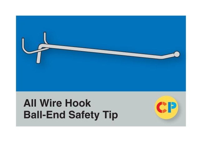 Ball-End Safety Tip Corrugated Display Hook - 4" - Image 1